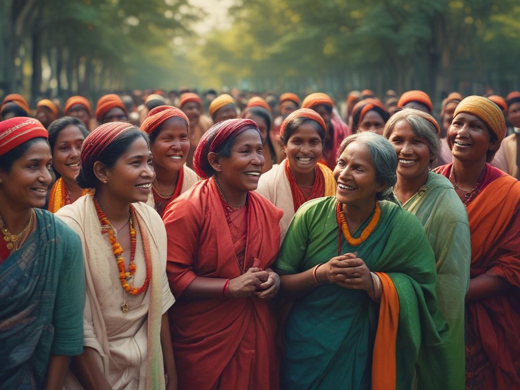 Bogra community gathering, cultural celebration, friendly interactions, vibrant colors